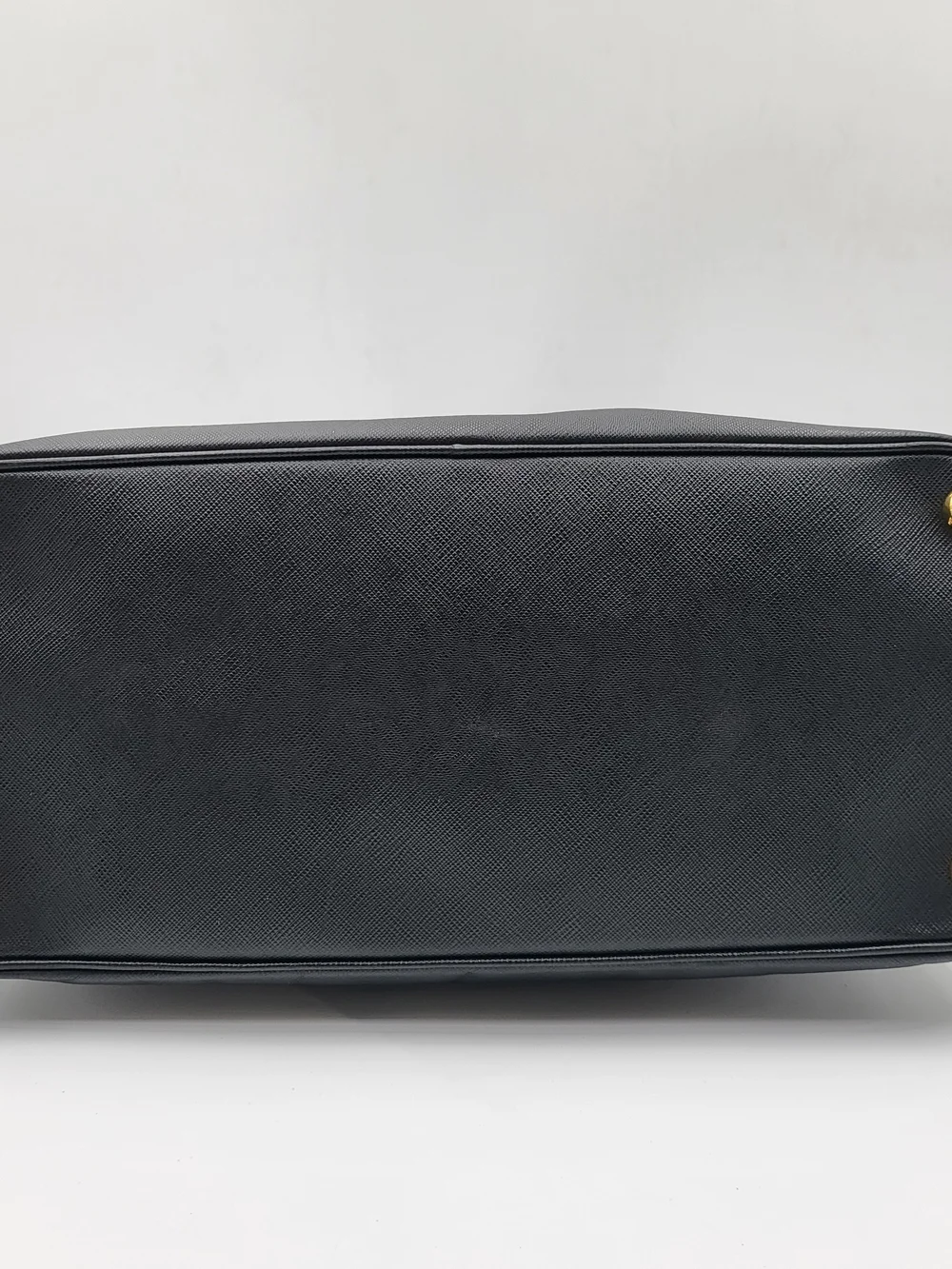 PRADA Black Saffiano Galleria Lux Leather Double Zip Medium Tote Bag,Auth w/COA.